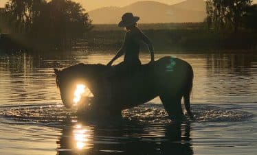 Africa Horse Adventure - water silohette