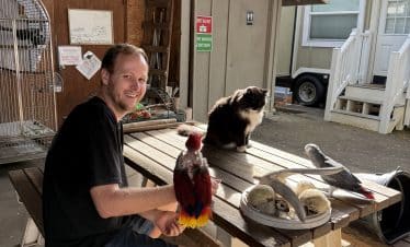 Hawaii Wildlife Sanctuary - wih a cat and birds
