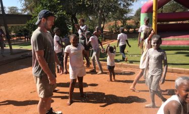 Lion Sanctuary Teaching School - playing with powder