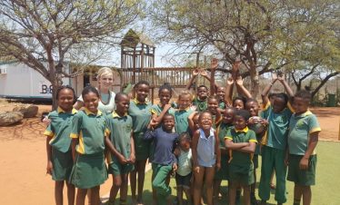 Lion Sanctuary Teaching School - students group photo