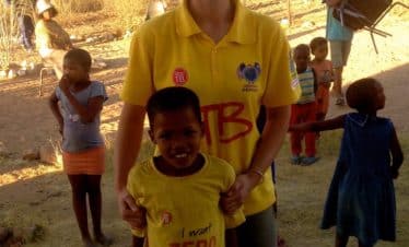 Namibia Medical Clinic - Volunteer with kid
