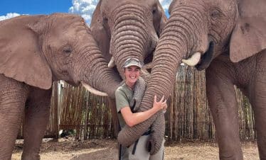 South Africa Wildlife Sanctuary IWH - Elephant hug