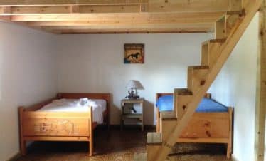 Wild Mustang Horse Project - Cabin bedroom and loft