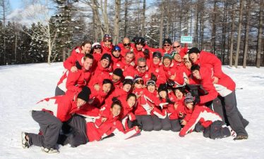 Japan - group photo in a ski resort